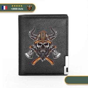 Portefeuille Viking Guerrier Nordique noir