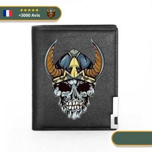 Portefeuille Viking Tête De Mort | Noir