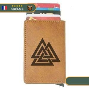 Porte carte Valknut | Marron