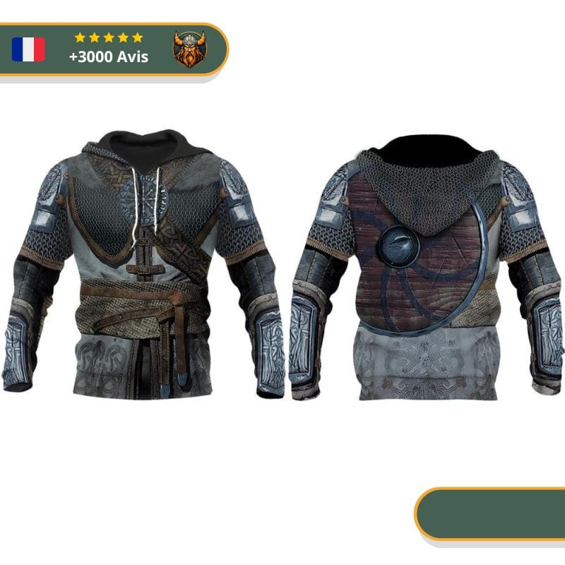 Pull viking armure medievale deux faces