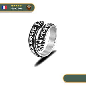 Bague Viking <br>Runes Et Serpent Jormungand</br> Viking Shop
