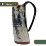 Chope à Boire Avec Gravures En Corne De Bœuf