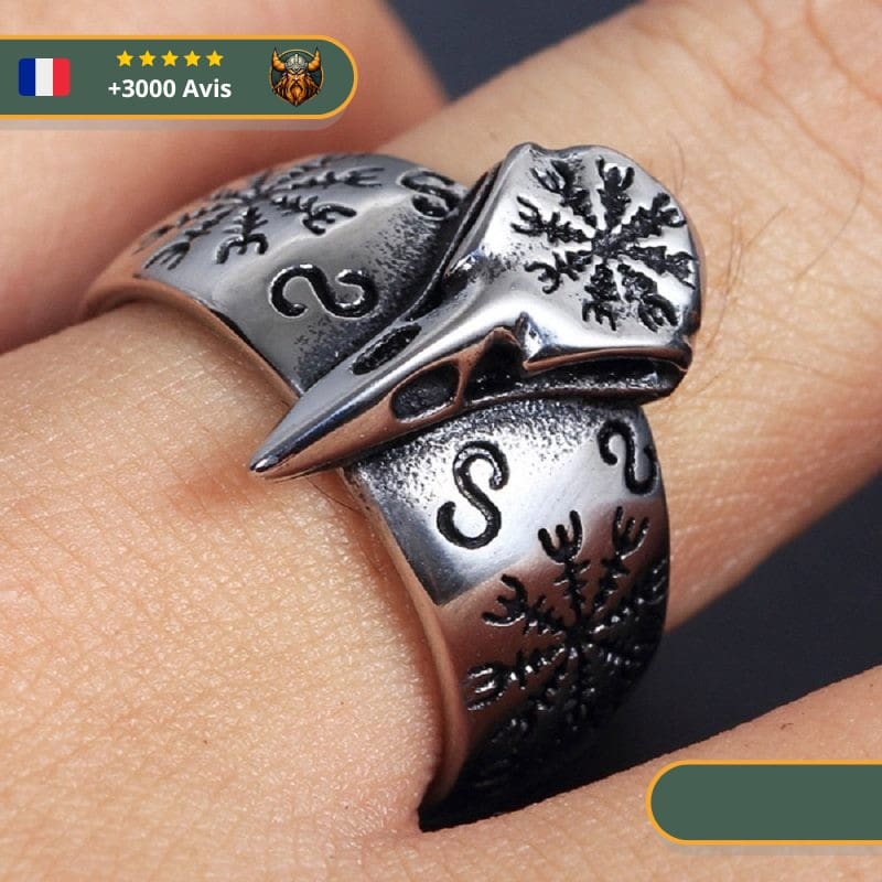 Bague Viking Crâne de Corbeau Vénéré – Image 6