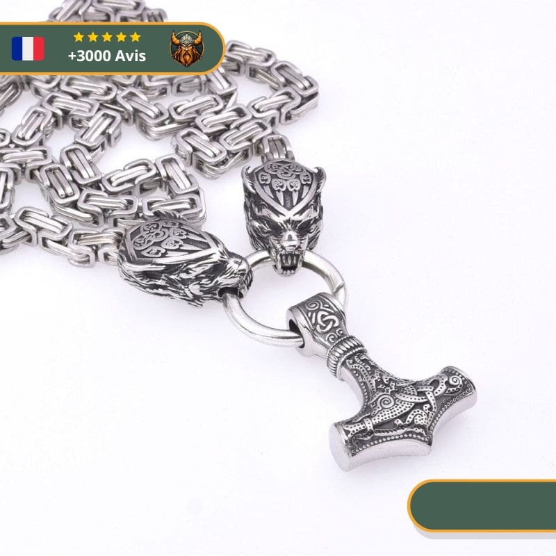 Collier Viking Marteau De Thor Et Loups Viking Shop