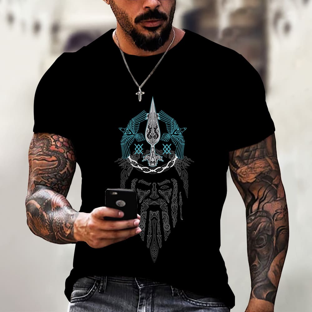 homme avec t-shirt viking