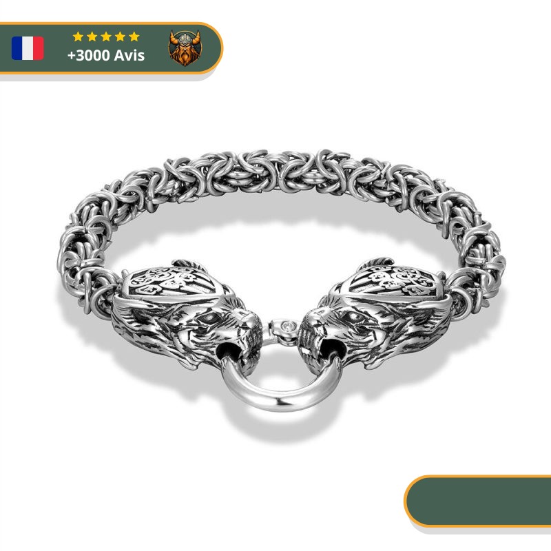 Bracelet Viking Têtes De Loup Fenrir Viking Shop