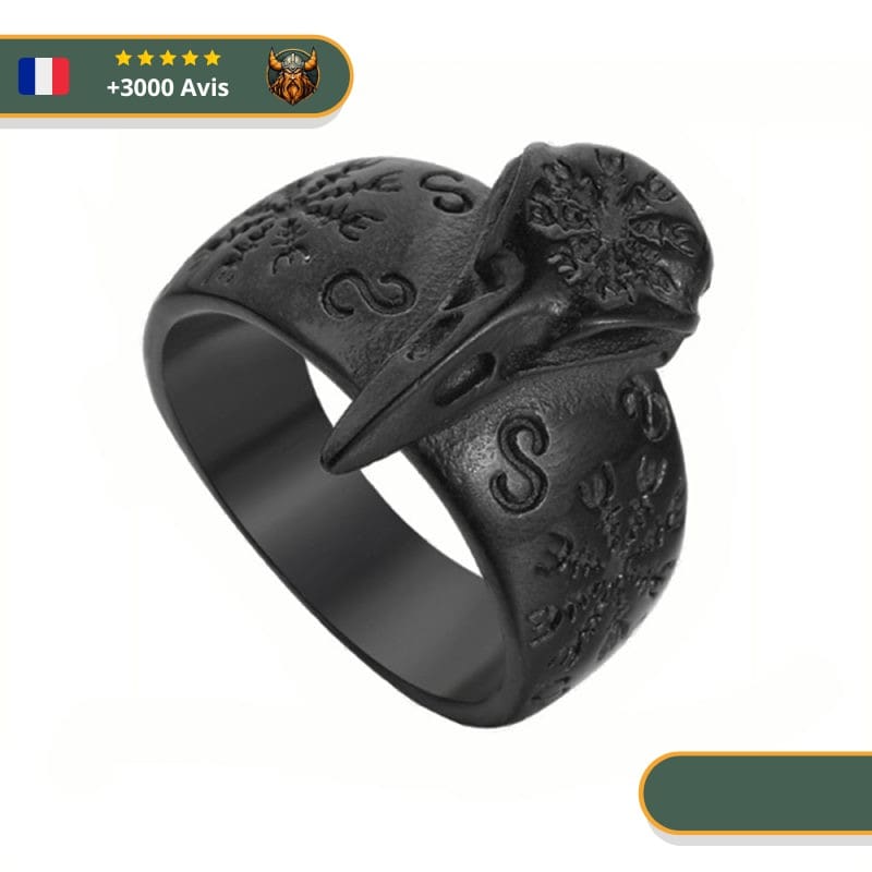 Bague Viking Crâne De Corbeau Viking Shop