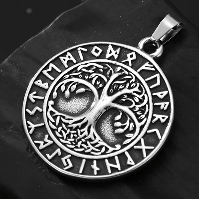 Pendentif Yggdrasil Runes Viking | Argent – Image 4