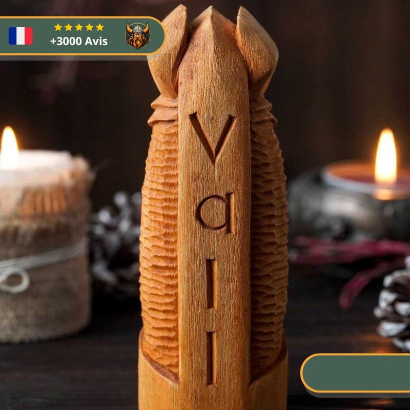 Statuette Viking en bois - Vali – Image 2