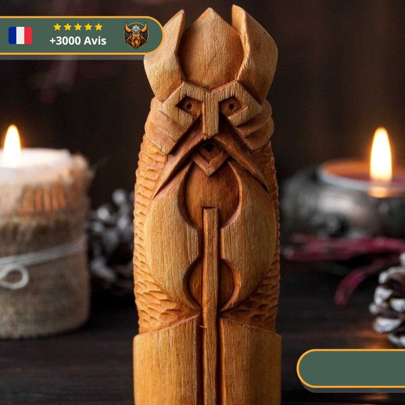 Statuette Viking en bois - Vali – Image 3