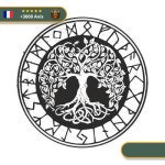 Stickers Arbre De Vie Nordique | Noir et Blanc Viking-Legends.com