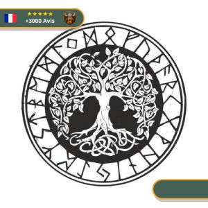 Stickers Arbre De Vie Nordique | Noir et Blanc Viking-Legends.com