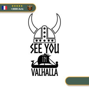 Stickers Valhalla Casque Guerrier | Noir et Blanc Viking-Legends.com