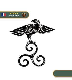 Stickers Oiseau Runes | Noir et Blanc Viking-Legends.com