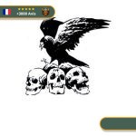 Stickers Tête De Mort | Noir et Blanc Viking-Legends.com