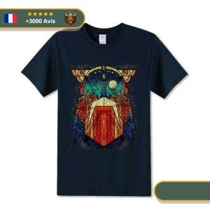 T-shirt Viking Retro bleu