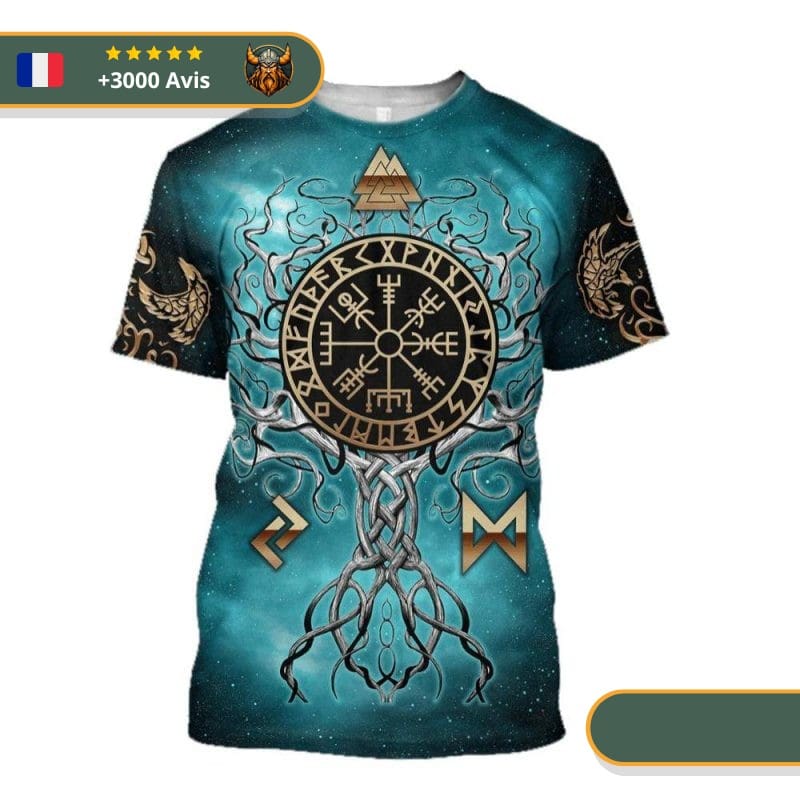 T-shirt Viking Yggdrasil et Vegvisir