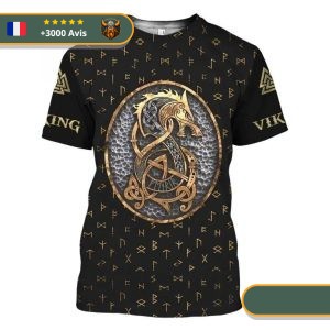 T-shirt viking fenrir runique