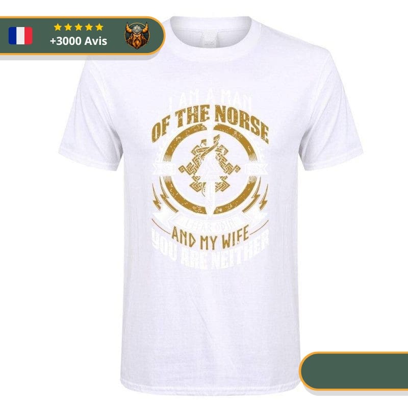 T-shirt Viking Homme du Nord Blanc