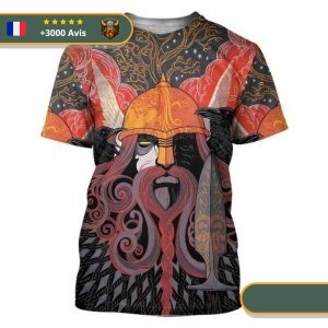 T-shirt Viking Odin en Couleur