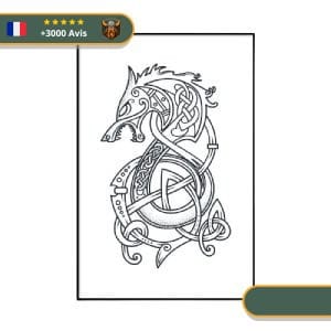 Tableau Viking Dessin Fenrir