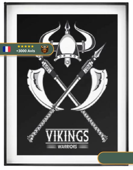 Tableau Viking Warrior | Noir et Blanc Viking-Legends.com