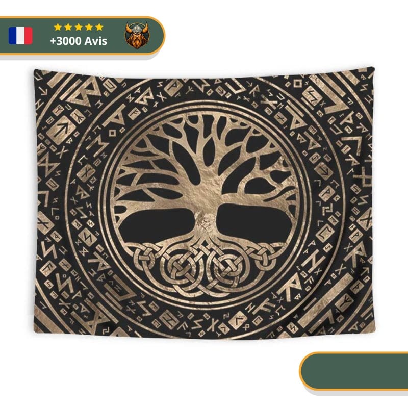 Tapis Mural Viking Arbre Runique – Image 3