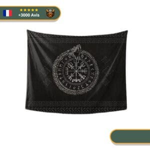 Tapis Mural Viking Vegvisir et Ouroboros