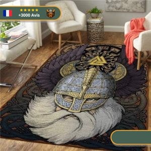 Tapis Guerrier Runes | Bleu et Or Viking-Legends.com