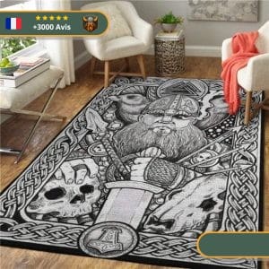 Tapis Guerrier Fantôme | Noir et Gris Viking-Legends.com