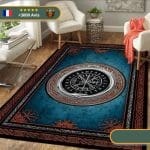 Tapis Boussole Serpent | Bleu et Rouge Viking-Legends.com