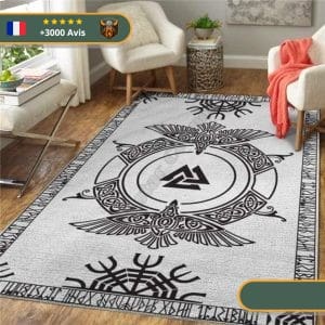 Tapis Valknut | Noir et Blanc Viking-Legends.com