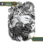 Tatouage Temporaire Viking<br> Aigles et Hiboux Scandinaves
