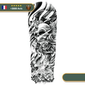 Tatouage Temporaire Viking<br> Corbeau Scandinave Sadique