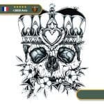 Tatouage Temporaire Viking<br> Crâne Couronné