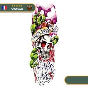 Tatouage Temporaire Viking<br> Crâne en Sang