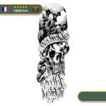 Tatouage Temporaire Viking<br> Crâne en Sang (Noir et Blanc)