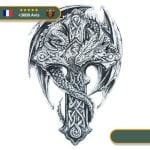Tatouage Temporaire Viking<br> Croix sous la Domination de Fáfnir