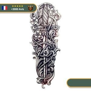 Tatouage Temporaire Viking<br> Dague de Ragnar