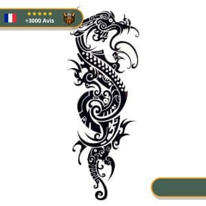 Tatouage Temporaire Viking<br> Dragon Scandinave Fáfnir (Tribal)