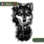 Tatouage Temporaire Viking<br> Fenrir Hurlant à la Pleine Lune