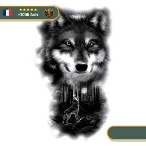 Tatouage Temporaire Viking<br> Fenrir Hurlant à la Pleine Lune