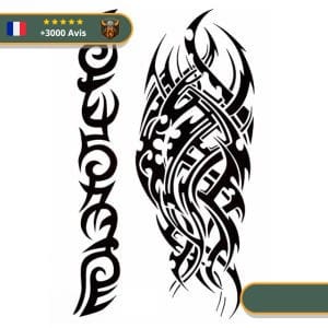 Tatouage Temporaire Viking<br> Flammes de Hel (Tribal)