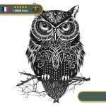 Tatouage Temporaire Viking<br> Hibou Scandinave Patient