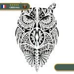 Tatouage Temporaire Viking<br> Hibou Scandinave (Tribal)