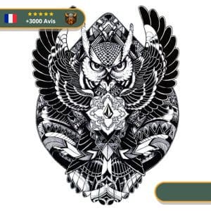 Tatouage Temporaire Viking<br> Hibou Scandinave en Fureur