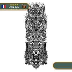Tatouage Temporaire Viking<br> Hræsvelg Tanngrisnir et Fenrir