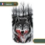Tatouage Temporaire Viking<br> Loup Fenrir Assoiffé de Sang