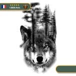 Tatouage Temporaire Viking<br> Loup Fenrir Traquant dans la Forêt