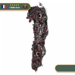 Tatouage Temporaire Viking<br> Loup Fenrir en Métal